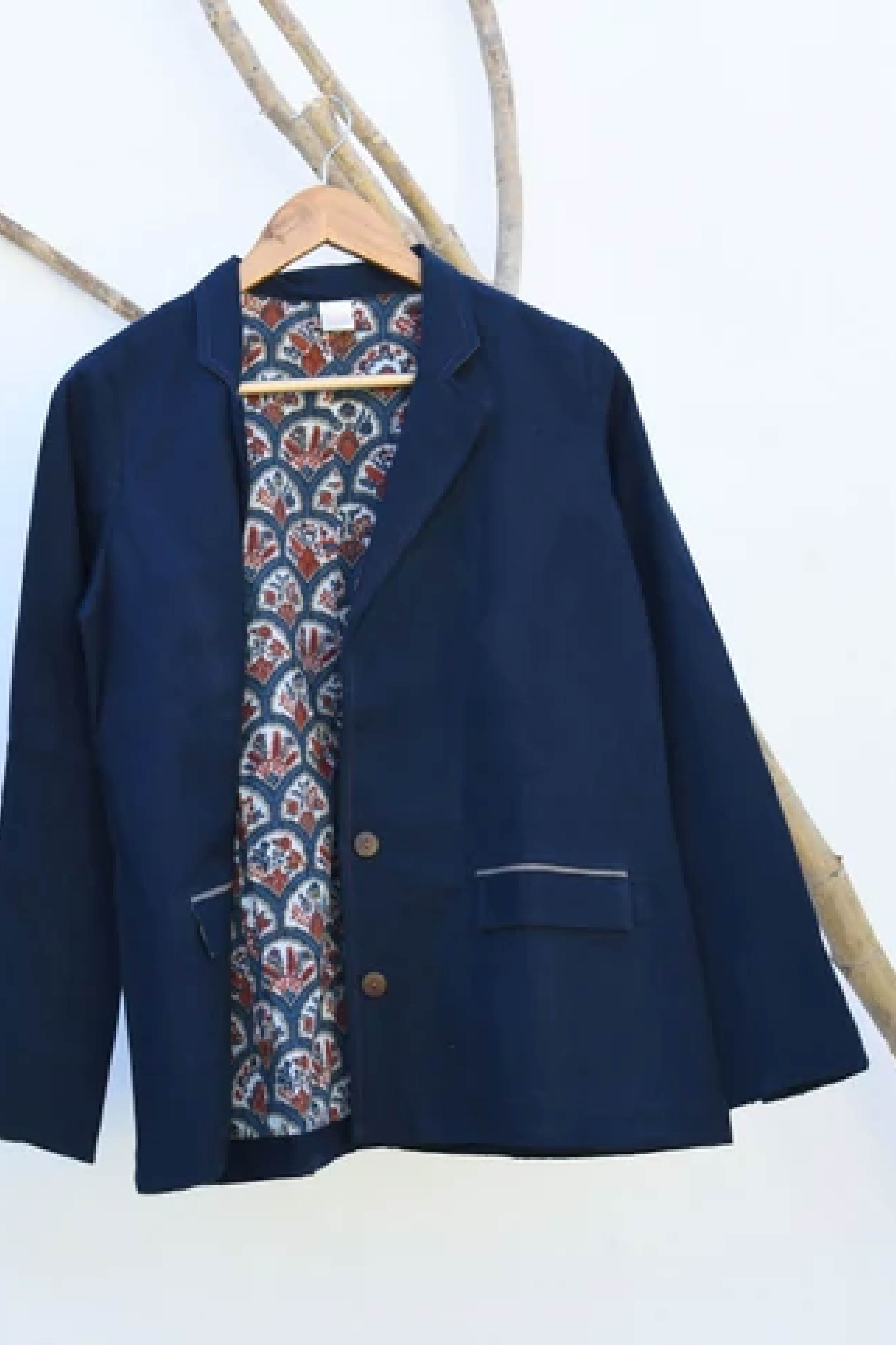 Women Blue Solid Blazer