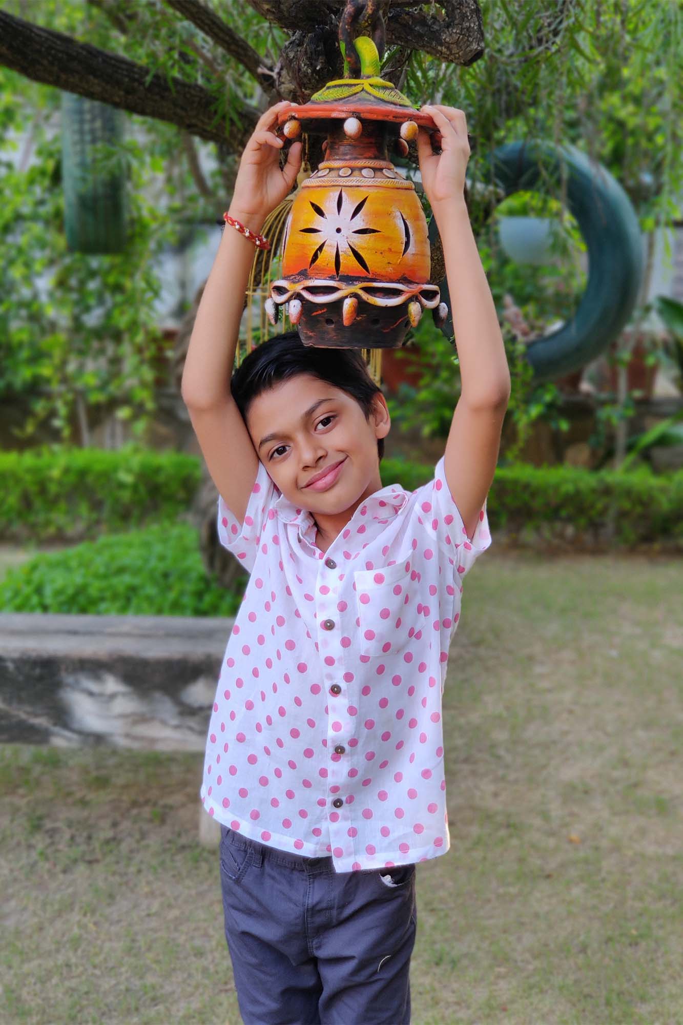 Boy Polka Dots Pink Shirt