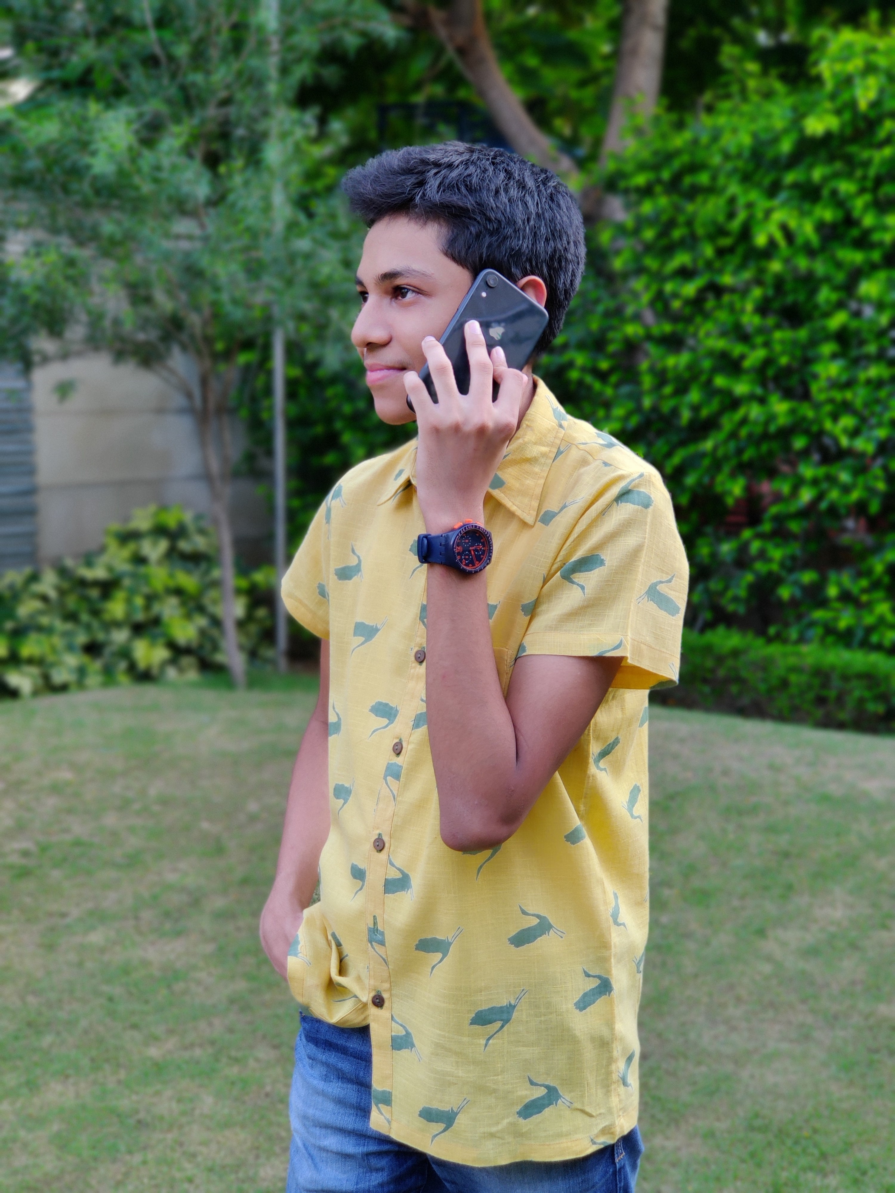 Boys Yellow Flamingo Shirt