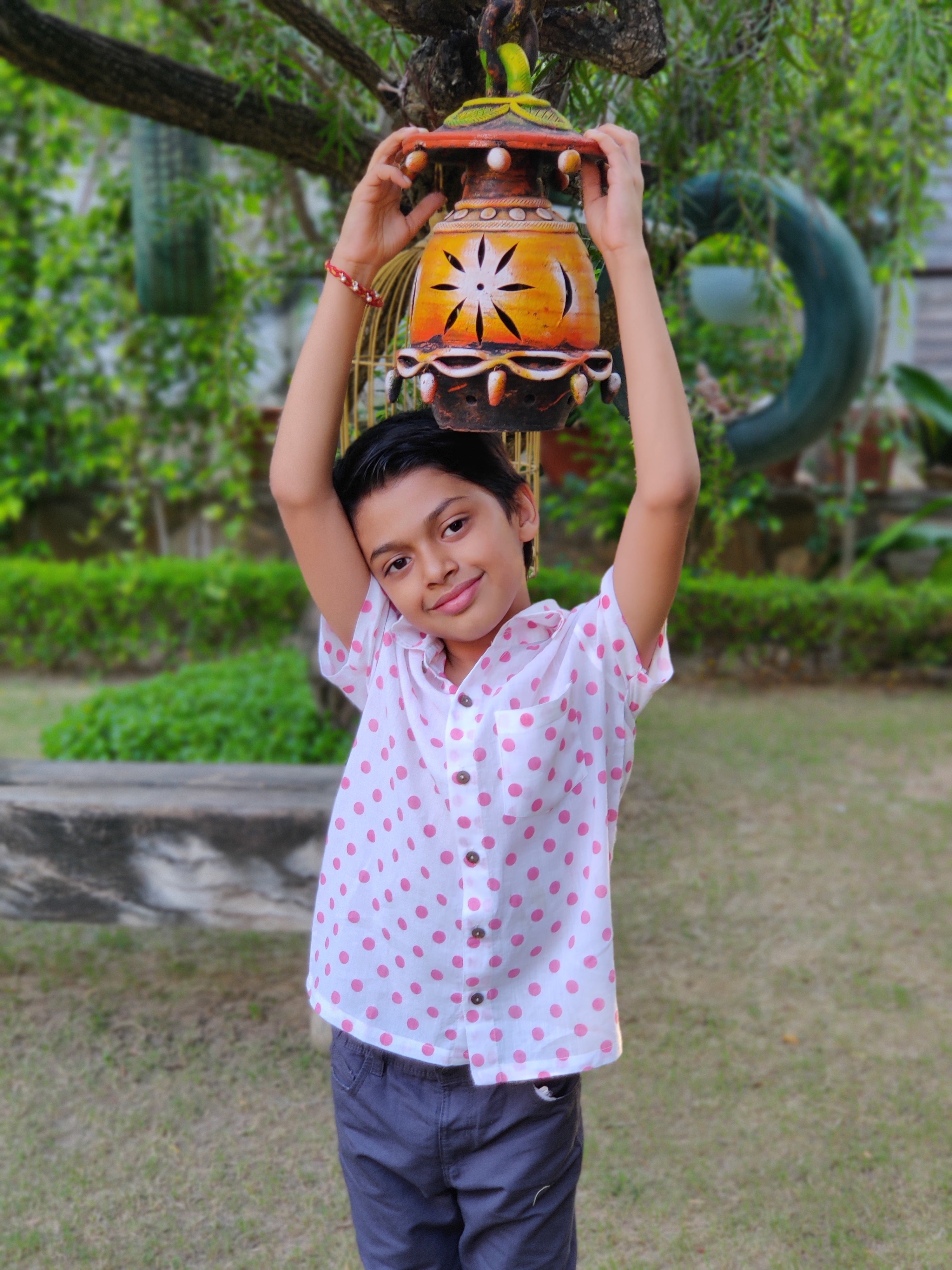 Boy Polka Dots Pink Shirt