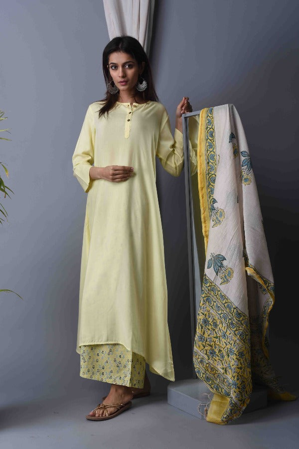 Kurta Set of 2 Women "Nargis" Yellow