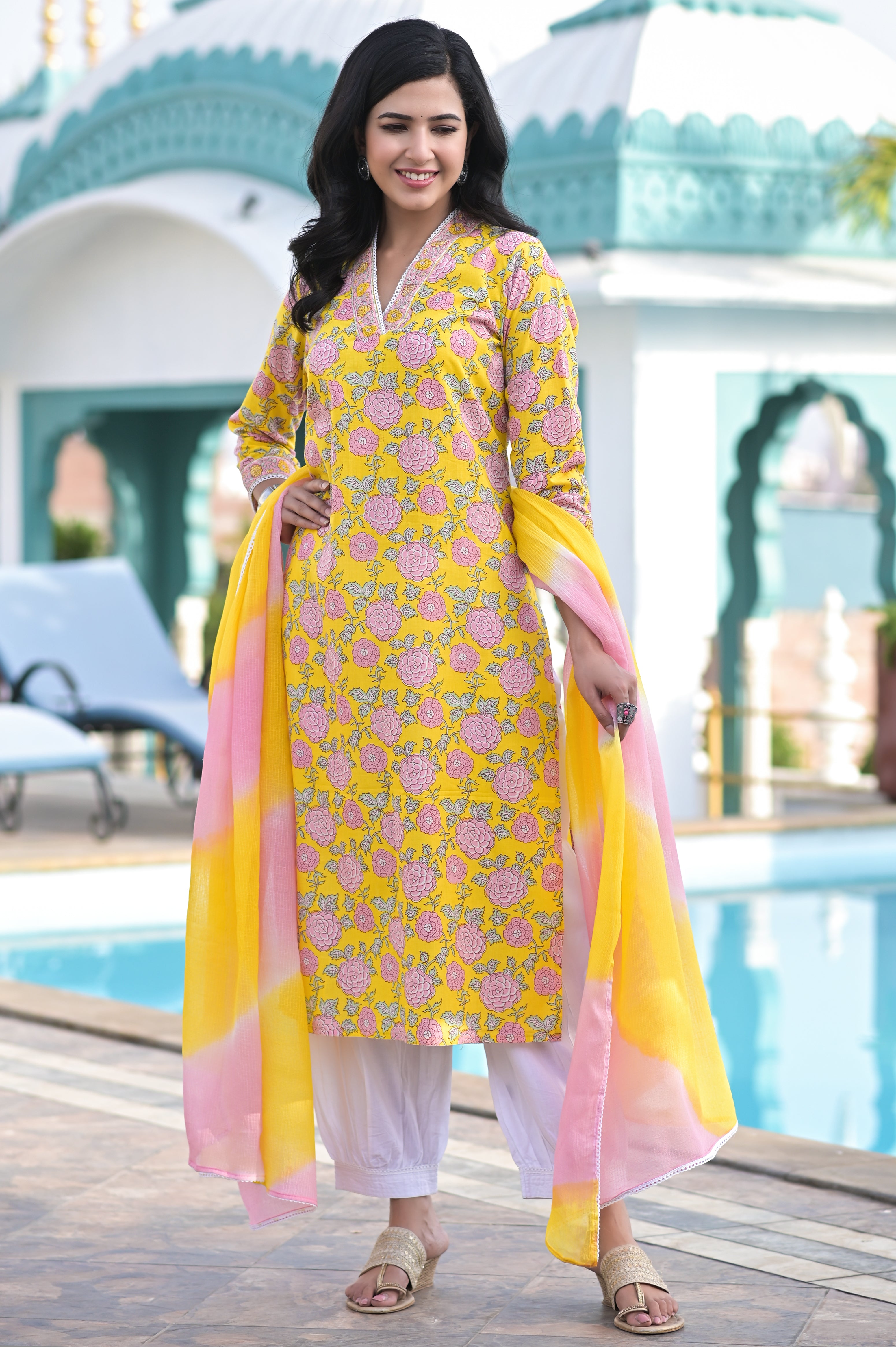 Suit Set Women Set of 2 Rose Yellow