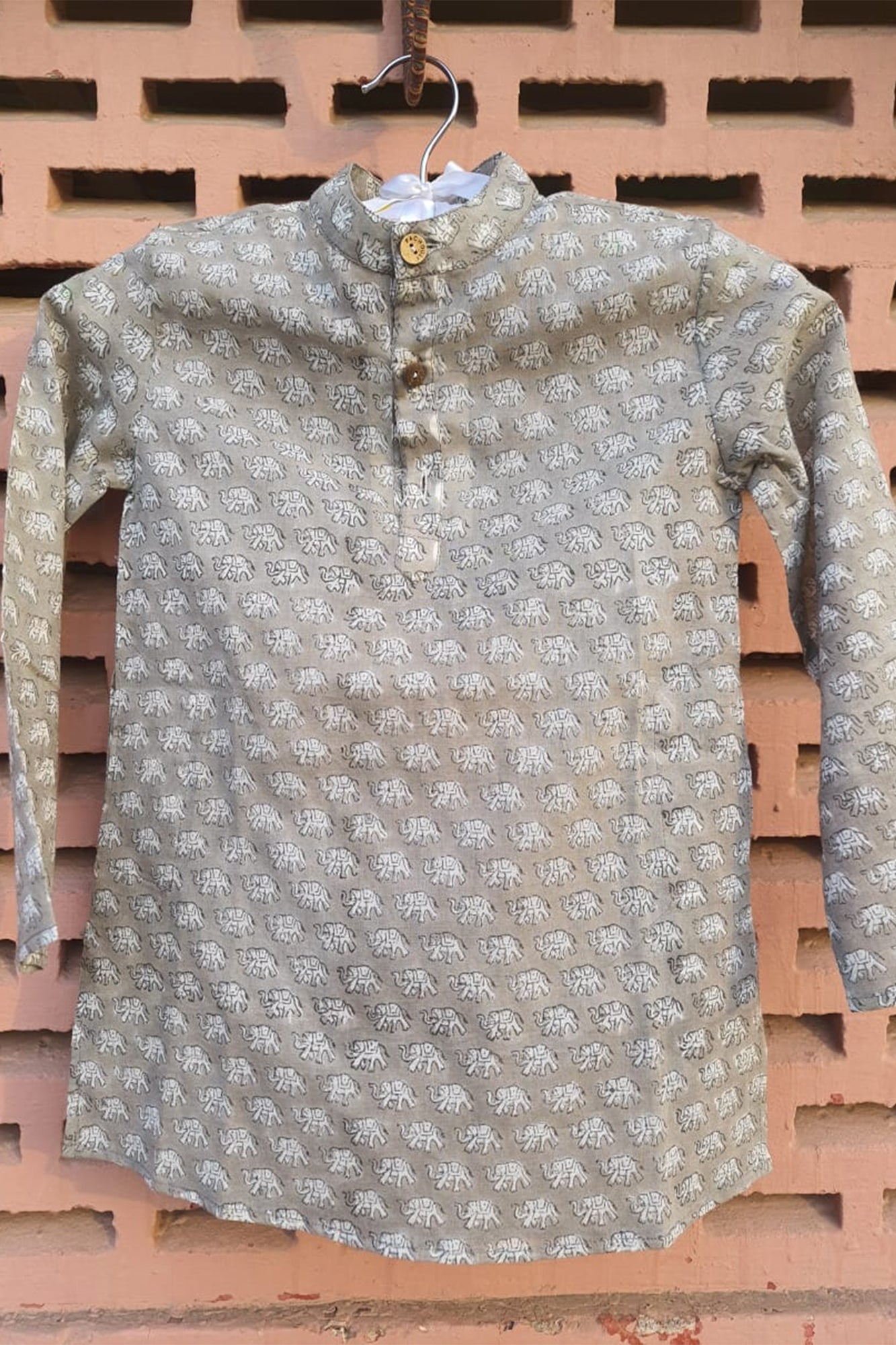 Boy Kurta Grey Elephant