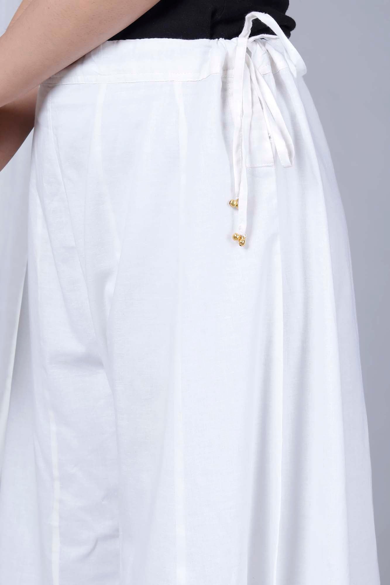 Buy ISHIN White Womens Chikankari Embroidered Palazzo Pants | Shoppers Stop