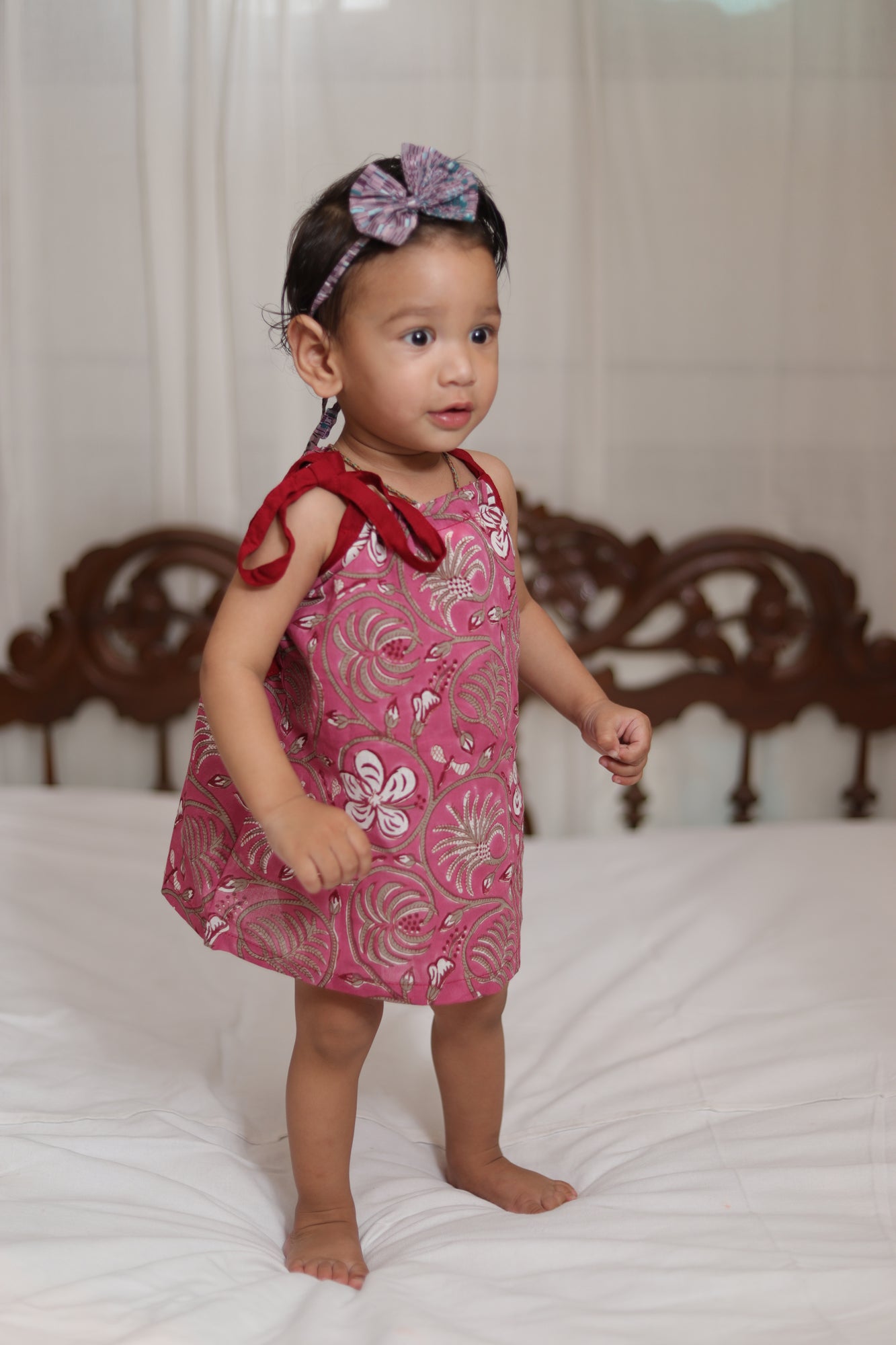 Infant Onion Pink Jaal Dori Top