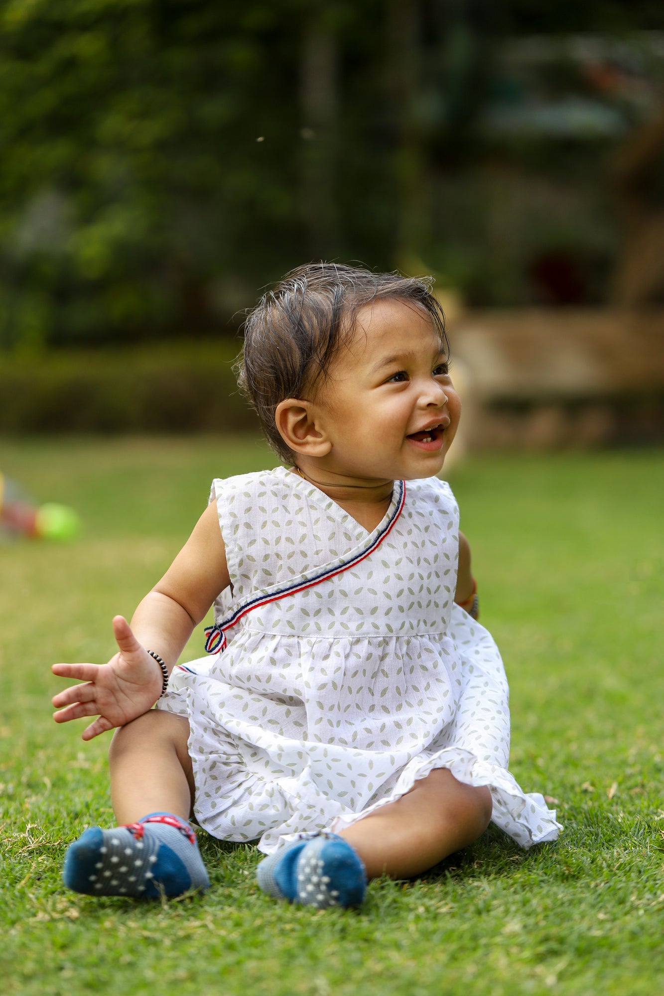 Green Floral Infant Girl Frock