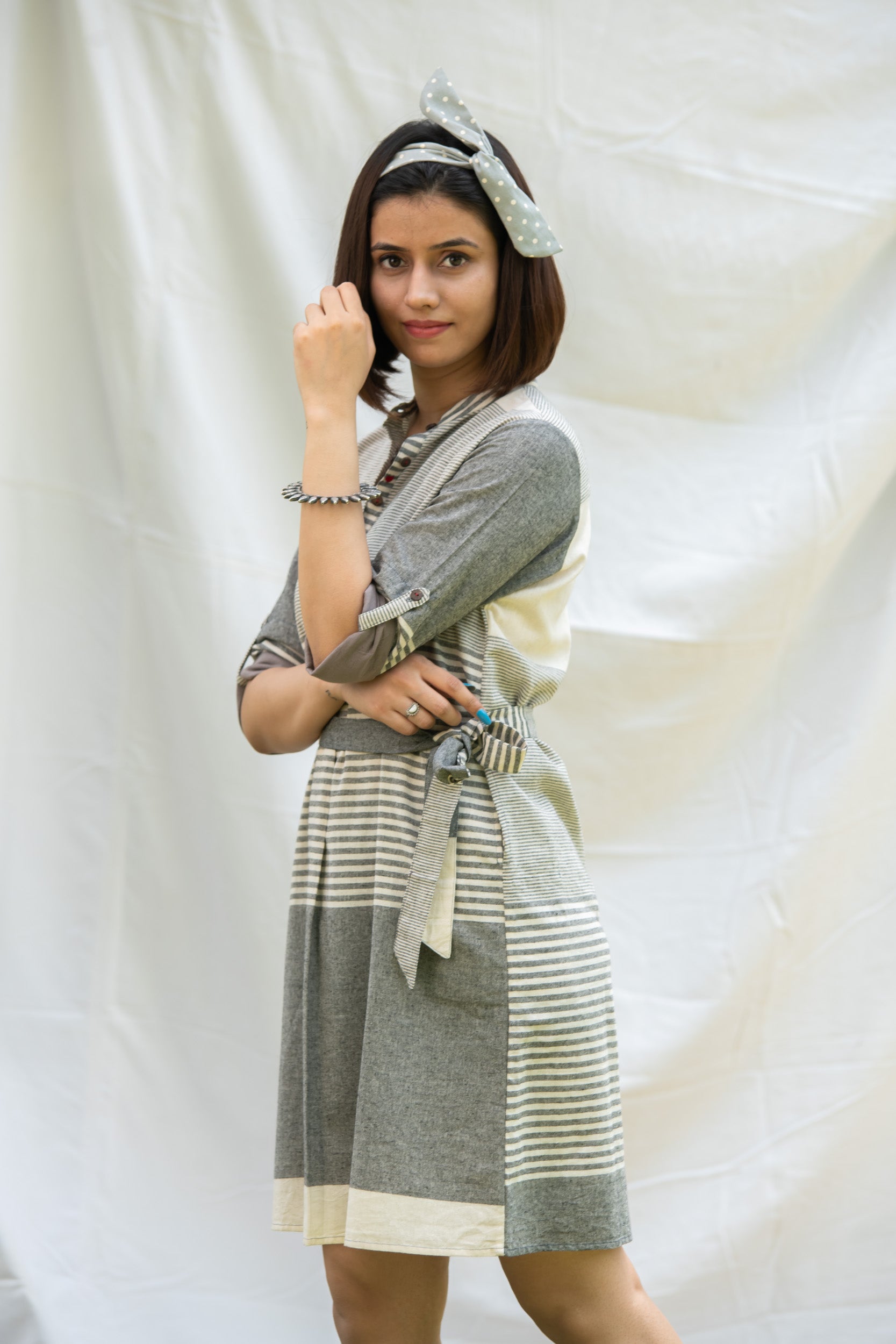 Grey Striped Dress