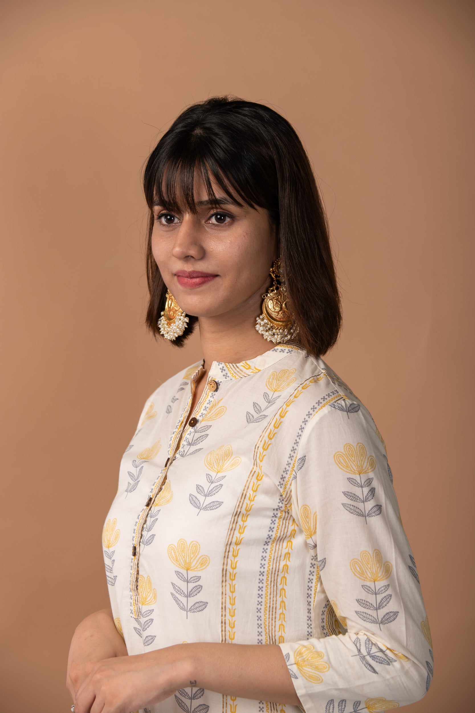 Ochre Straight Kurta S/2